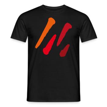 Couleurs Rayures - Diagonale - ROUGE - T-shirt homme - noir - Devant - AI Model Male 178 light (178cm)