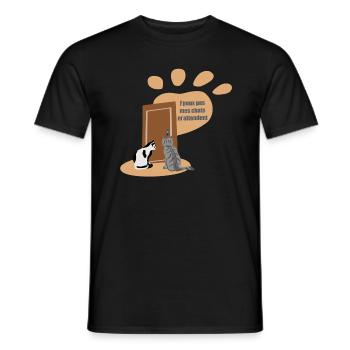J’peux pas, mes chats m’attendent - T-shirt homme - noir - Devant - AI Model Male 178 light (178cm)