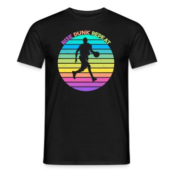 Basketball, Sports, Retro, Gift, Athlete - Men's T-Shirt - black - Front - AI Model Male 178 light (178cm)