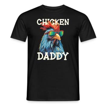 Chicken Daddy Chickens Rooster Gift Farmer - Men's T-Shirt - black - Front - AI Model Male 178 light (178cm)