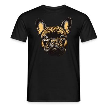 French Bulldog Dog Portrait - Men's T-Shirt - black - Front - AI Model Male 178 light (178cm)