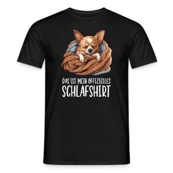 Offizielles Schlafshirt Chihuahua Pyjama Oberteil - Männer T-Shirt - Schwarz - Vorne - AI Model Male 178 light (178cm)