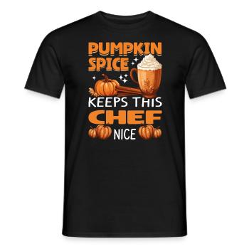 Cool Pumpkin Spice Keeps This chef Nice Halloween - Männer T-Shirt - Schwarz - Vorne - AI Model Male 178 light (178cm)