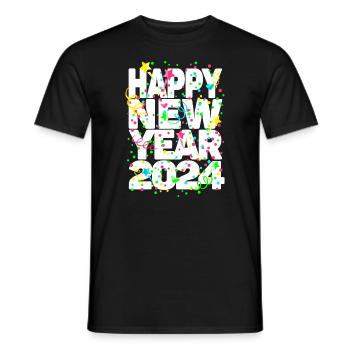 New Year's Eve Party Happy New Year 2024 - Men's T-Shirt - black - Front - AI Model Male 178 light (178cm)