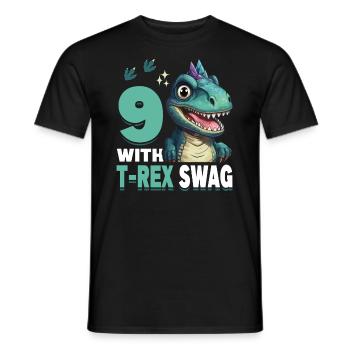 9ème année Roar Célébrez 9 avec T-Rex Swag Dinosaure - T-shirt homme - noir - Devant - AI Model Male 178 light (178cm)