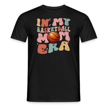 In My Basketball Mom Era - Cute Women's Basketball - Men's T-Shirt - black - Front - AI Model Male 178 light (178cm)