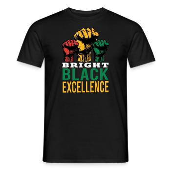 Bright Black Excellence Men Women Women Afro Black - Men's T-Shirt - black - Front - AI Model Male 178 light (178cm)