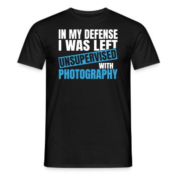 In My Defense I Was Left Unsupervised Photography - Men's T-Shirt - black - Front - AI Model Male 178 light (178cm)