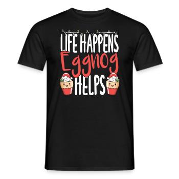 La vie se passe Le lait de poule aide les hommes femmes la crème glacée - T-shirt homme - noir - Devant - AI Model Male 178 light (178cm)