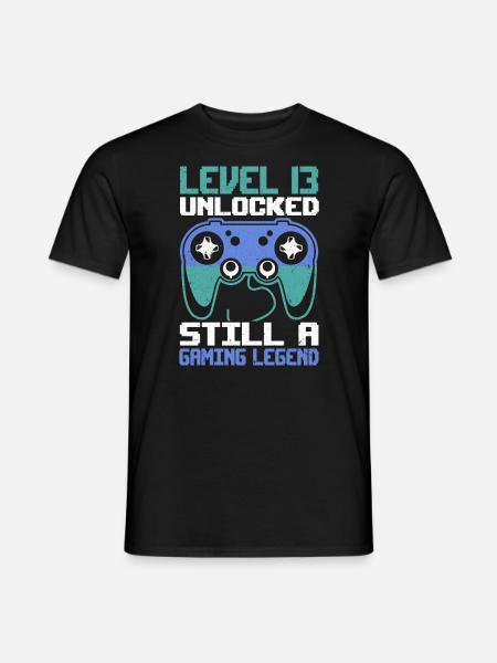 Level 13 Unlocked Still a Gaming Legend Birthday - Men's T-Shirt - black