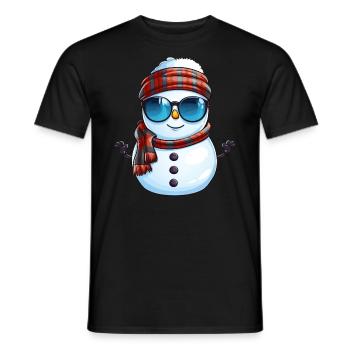 Cooler Schneemann mit Sonnenbrille Winter Design - Männer T-Shirt - Schwarz - Vorne - AI Model Male 178 light (178cm)