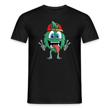Funny Cartoon Monster - Men's T-Shirt - black - Front - AI Model Male 178 light (178cm)