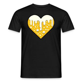 Bier-Liebe | Herz aus Bier - Männer T-Shirt - Schwarz - Vorne - AI Model Male 178 light (178cm)