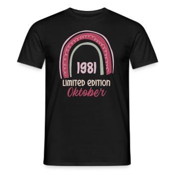 Oktober 1981 Mann Frau 42. Geburtstag Limited Edi - Männer T-Shirt - Schwarz - Vorne - AI Model Male 178 light (178cm)