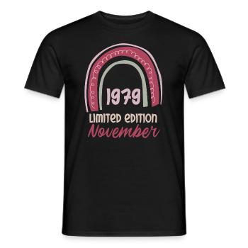 November 1979 Mann Frau 44. Geburtstag Limited Edi - Männer T-Shirt - Schwarz - Vorne - AI Model Male 178 light (178cm)