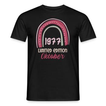 Oktober 1977 Mann Frau 46. Geburtstag Limited Edi - Männer T-Shirt - Schwarz - Vorne - AI Model Male 178 light (178cm)