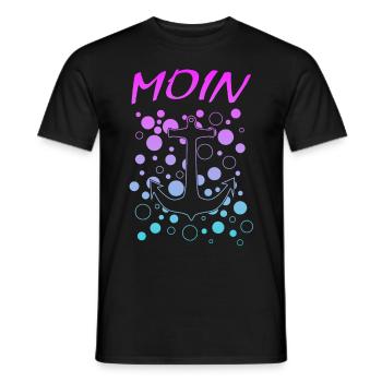 Moin Anker Hamburg - Männer T-Shirt - Schwarz - Vorne - AI Model Male 178 light (178cm)