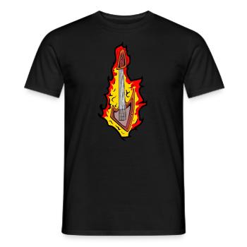Coole brennende Gitarre - Männer T-Shirt - Schwarz - Vorne - AI Model Male 178 light (178cm)