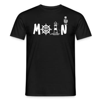 Maritimes MOIN Design Norddeutsche Begrüßung - Männer T-Shirt - Schwarz - Vorne - AI Model Male 178 light (178cm)