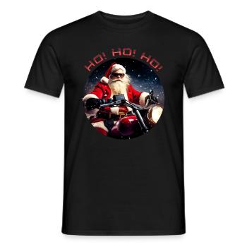 Biker Santa 1 - Männer T-Shirt - Schwarz - Vorne - AI Model Male 178 light (178cm)