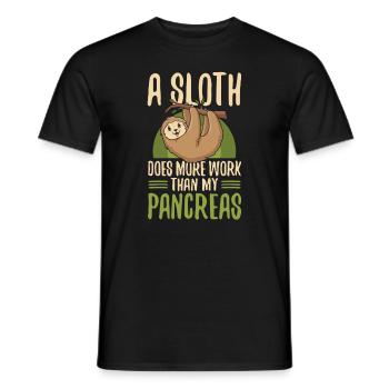 A sloth does more work than mine - Men's T-Shirt - black - Front - AI Model Male 178 light (178cm)