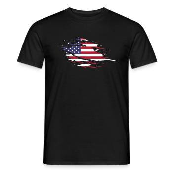 Amerikanische Flagge Retro US Amerika USA - Männer T-Shirt - Schwarz - Vorne - AI Model Male 178 light (178cm)