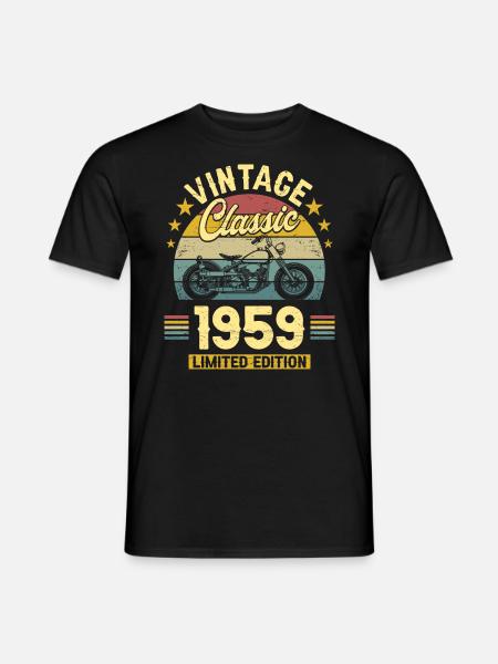 Moottoripyörävuosi 1959 Pyöräilijä 65 vuotta - Miesten T-paita - musta
