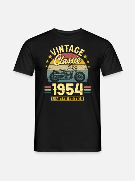 Moto Année 1954 Motard 70 Ans Anniversaire - T-shirt homme - noir