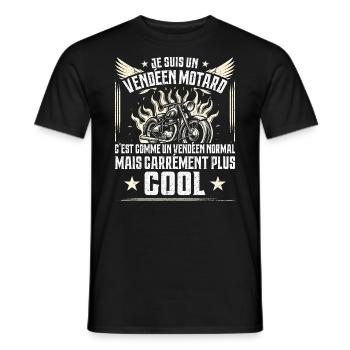 Carrément Plus Cool Vendéen Motard Cadeau Moto - T-shirt homme - noir - Devant - AI Model Male 178 light (178cm)