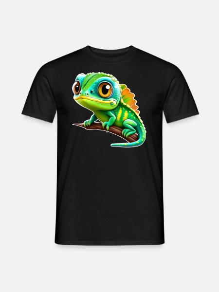 Mignon. Petit iguane - T-shirt homme - noir