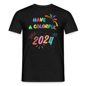 Frohes neues Jahr 2024! - Männer T-Shirt - Schwarz - Vorne - AI Model Male 178 light (178cm)