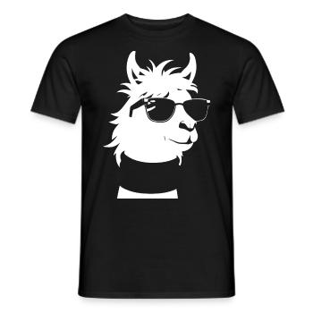 Funny Llama Wearing Sunglasses Cool Llamas - Men's T-Shirt - black - Front - AI Model Male 178 light (178cm)