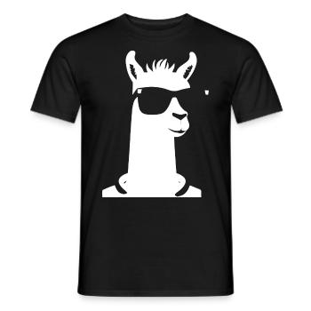 Funny Llama Wearing Sunglasses Cool Llamas - Men's T-Shirt - black - Front - AI Model Male 178 light (178cm)