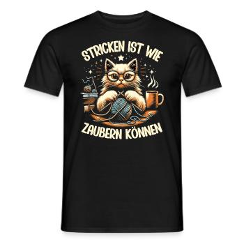 Stricken Strickerin Geschenk Wolle Geburtstag - Männer T-Shirt - Schwarz - Vorne - AI Model Male 178 light (178cm)
