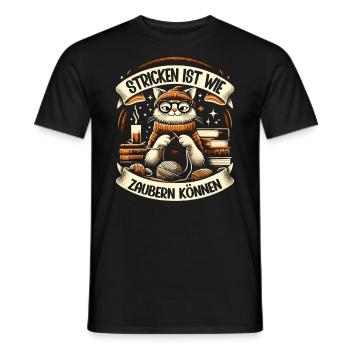 Stricken Strickerin Geschenk Wolle Geburtstag - Männer T-Shirt - Schwarz - Vorne - AI Model Male 178 light (178cm)