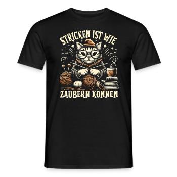 Stricken Strickerin Geschenk Wolle Geburtstag - Männer T-Shirt - Schwarz - Vorne - AI Model Male 178 light (178cm)