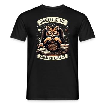 Stricken Strickerin Geschenk Wolle Geburtstag - Männer T-Shirt - Schwarz - Vorne - AI Model Male 178 light (178cm)