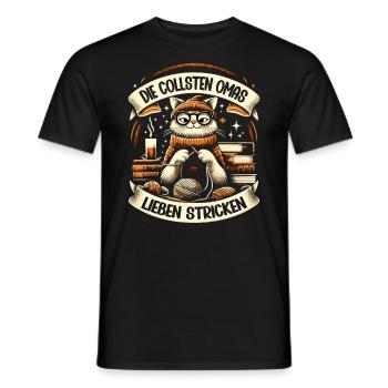 Stricken Strickerin Geschenk Oma Geburtstag - Männer T-Shirt - Schwarz - Vorne - AI Model Male 178 light (178cm)