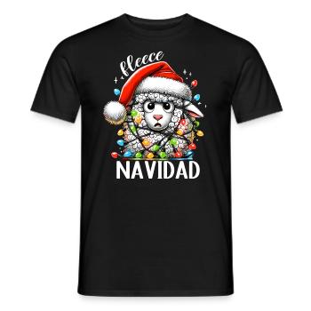 Fleece Navidad Christmas Gift Funny Sayings - Men's T-Shirt - black - Front - AI Model Male 178 light (178cm)