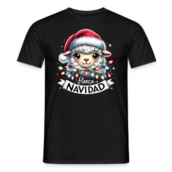 Fleece Navidad Weihnachten Geschenk Lustig Sprüche - Männer T-Shirt - Schwarz - Vorne - AI Model Male 178 light (178cm)