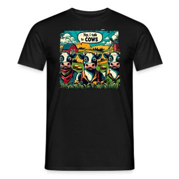 Vaches agriculteur agriculture cadeau anniversaire - T-shirt homme - noir - Devant - AI Model Male 178 light (178cm)