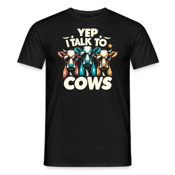 Vaches agriculteur agriculture cadeau anniversaire - T-shirt homme - noir - Devant - AI Model Male 178 light (178cm)