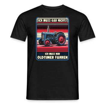 Traktor Oldtimer Landwirtschaft Geschenk Bauer - Männer T-Shirt - Schwarz - Vorne - AI Model Male 178 light (178cm)