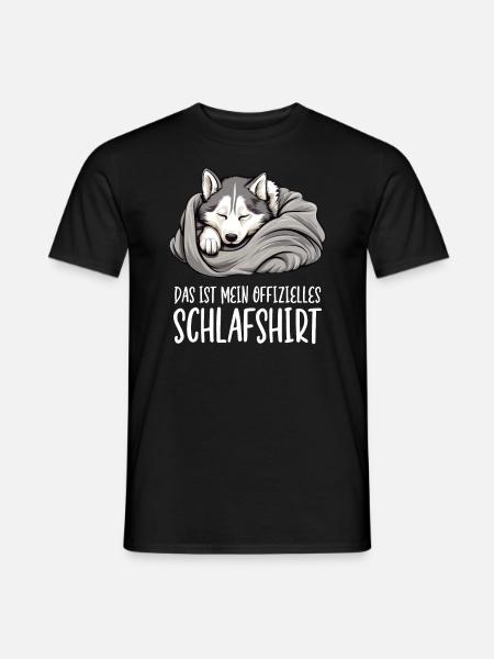 Offizielles Schlafshirt Sibirischer Husky Hund - Männer T-Shirt - Schwarz