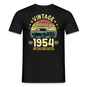 Anniversary February 1954 70 Years Anniversary - Men's T-Shirt - black - Front - AI Model Male 178 light (178cm)