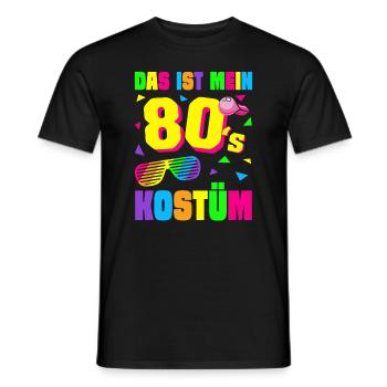 80er Jahre Motto Party Kostüm Outfit - Männer T-Shirt - Schwarz - Vorne - AI Model Male 178 light (178cm)