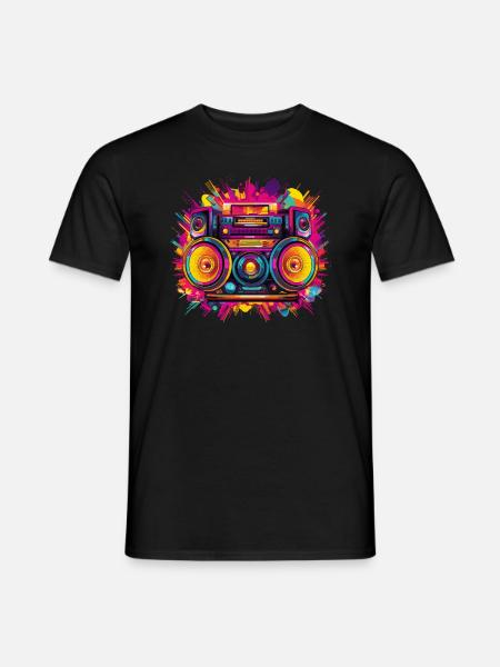 80s Themed Party Costume Outfit - Men's T-Shirt - black