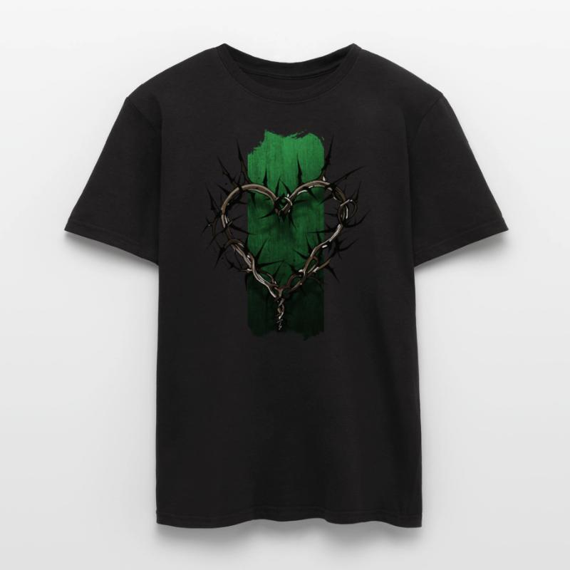 Thorned Devotion: Heart-Shaped Thorn Branch Men's T-Shirt