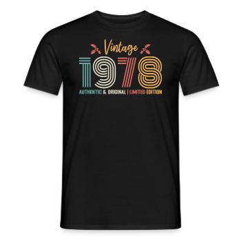 Geburtstag 1978 Geburtstag Jahrgang 1978 Retro - Männer T-Shirt - Schwarz - Vorne - AI Model Male 178 light (178cm)