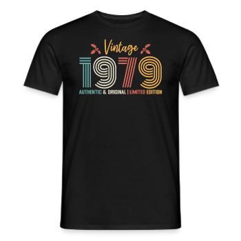 Geburtstag 1979 Geburtstag Jahrgang 1979 Retro - Männer T-Shirt - Schwarz - Vorne - AI Model Male 178 light (178cm)